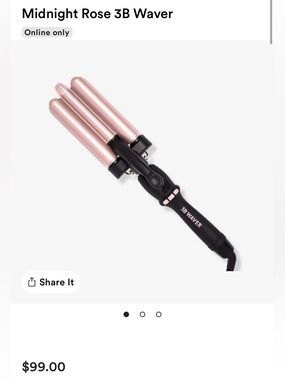 Beach-waver- 3B Waver Triple Barrel Curling Iron - Pink/Black